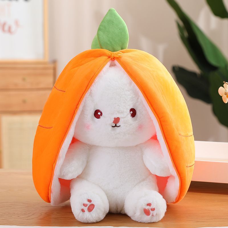 Strawberry Bunny Transforming Plush — Stuffed Toy for Girls