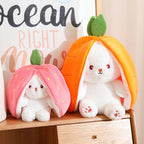 Strawberry Bunny Transforming Plush — Stuffed Toy for Girls